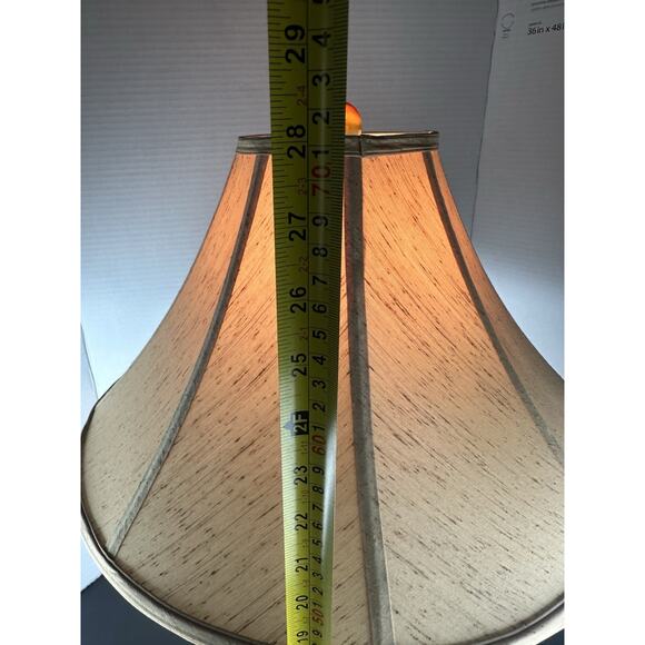 Amber Lucite & Brass Table Lamp Orange Swirl Test Works 30” - Picture 6 of 6